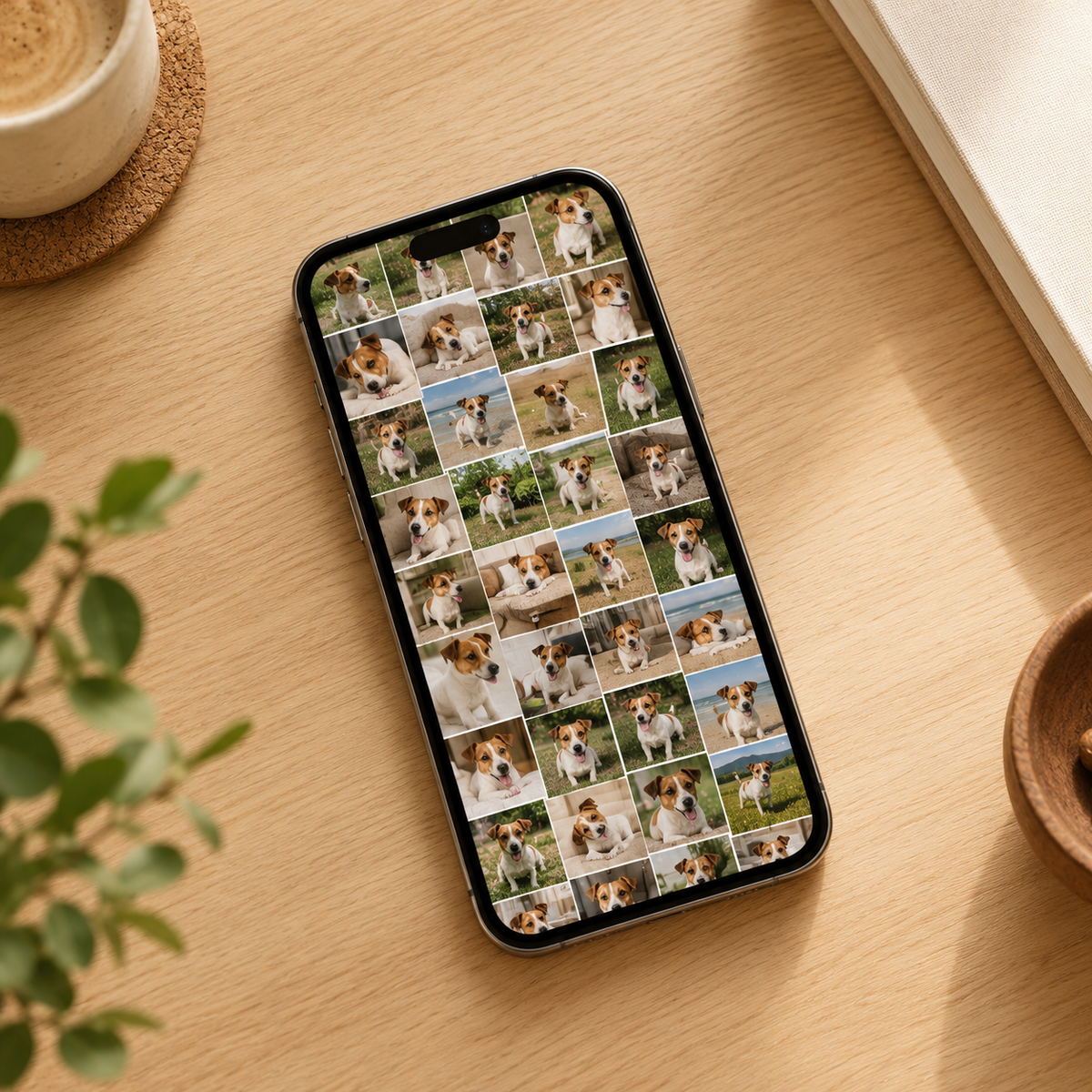 Móvil con una galería llena de fotos de perros